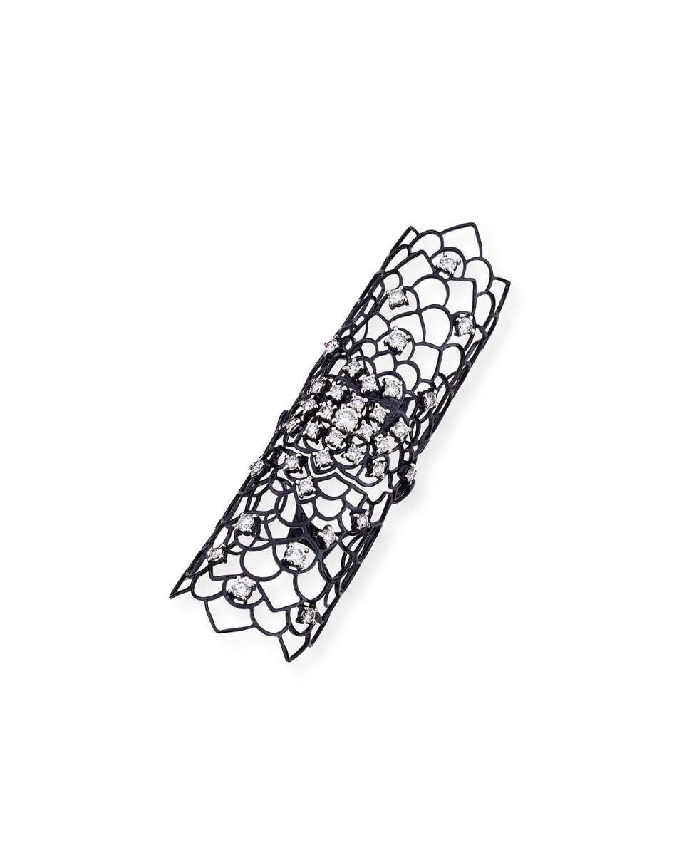 Moresca Blackened White Gold & Diamond Ring